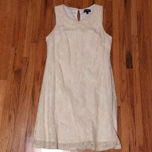 Off-white Lace Shift Dress 60s inspired